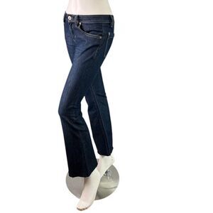 DL1961 Joy Super High Rise Flare in Dazed Raw Hem 4 Way Stretch $168 Size 27